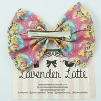 Pink Princesses Fabric Hair Bow - Jasmine Belle Ariel Snow White Cinderella      - Thumbnail 3