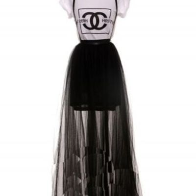 Tulle skirt with suspenders