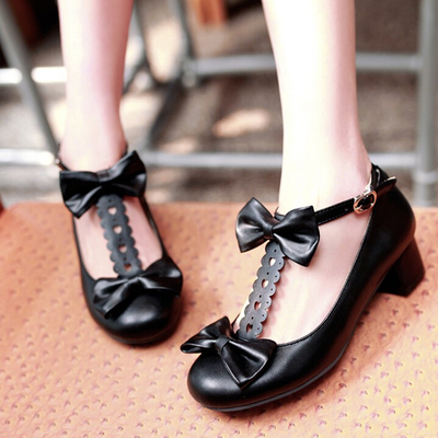 Sweet cute bowknot lolita girls shoes