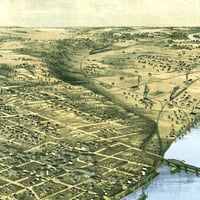 Kansas City, Missouri in 1869 - Bird's Eye View Map, Aerial Map, Panorama, Vintage Map, Antique, Reproduction, Giclée, Fine Art, History - Thumbnail 3