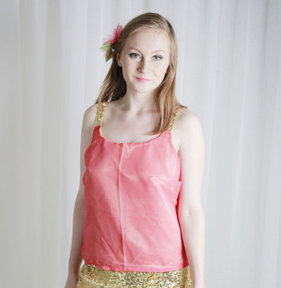 Chorus Girl Chiffon and Dupioni Tank