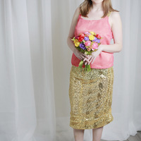 Chorus Girl Chiffon and Dupioni Tank - Thumbnail 1