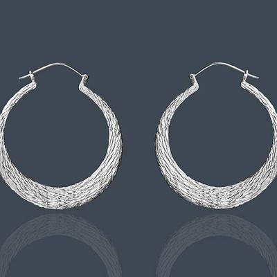 Ocean current hoops (silver)