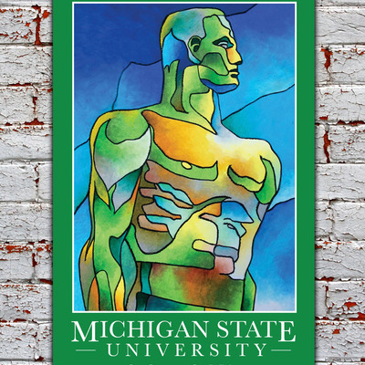 Michigan state (go green)  12x18 art print