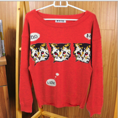 Three cats patterns sweater