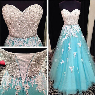 Long prom dress, prom dress 2018, blue prom dress, lace prom dress, vintage prom dress, long evening dress, bd1397