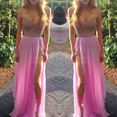 Pink prom dress, long prom dress, prom dress 2018, free custom prom dress, long evening dress, bd14403