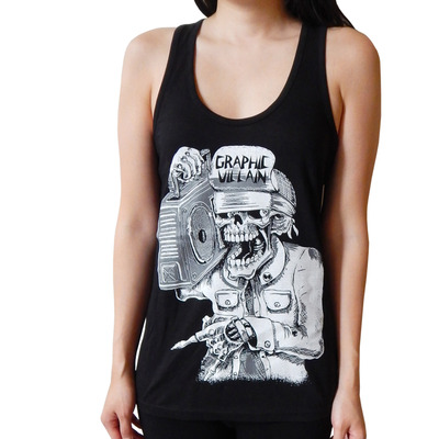 Graphic villain suicidal boombox racerback tank top