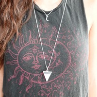 Sterling Silver Crescent Moon Necklace - Thumbnail 3