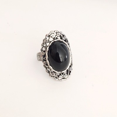 Black onyx boho ring