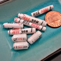 I Love You Handmade Paper Beads 8 pcs - Thumbnail 3