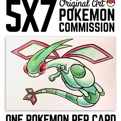 5x7" original art pokemon commission