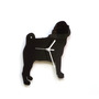 Pug dog - black acrylic wall clock, a piece of wall art, animal clock, gift for pet lovers, silhouette clock-1