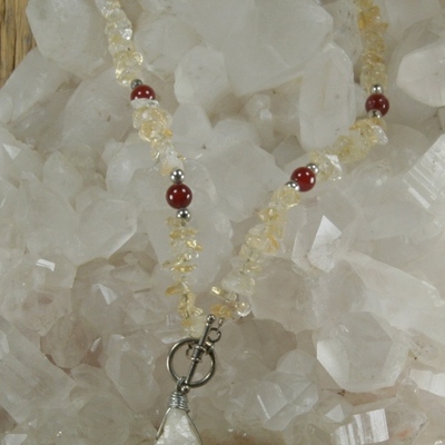 Citrine and carnelian with citrine point