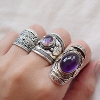 Silk Flower Cuff Ring - Thumbnail 3