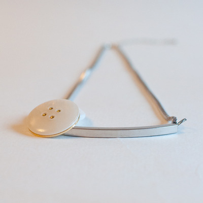 Vintage button pendant necklace nl0904 - Thumbnail 3