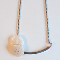 Vintage Button Pendant Necklace NL0904 - Thumbnail 2