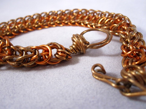 "Persian Sidewinder" Gold, Brass & Copper Bracelet
