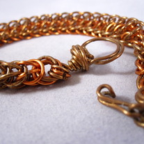 "Persian Sidewinder" Gold, Brass & Copper Bracelet