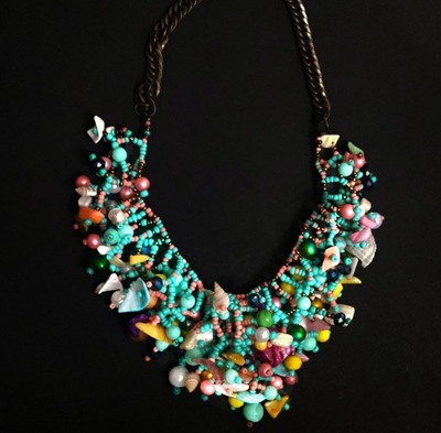 Turquoise beaded fringe 