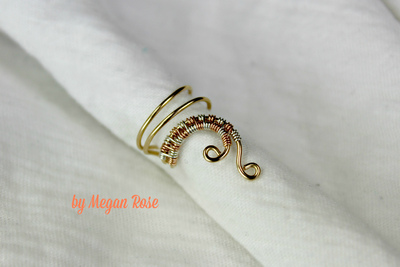 Ear Cuff - Gold and Silver Wire Wrapped