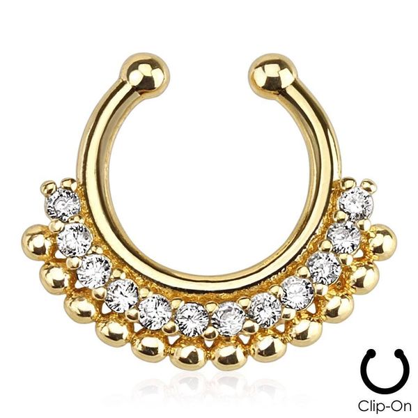 Gold Clip On Septum Nose Ring