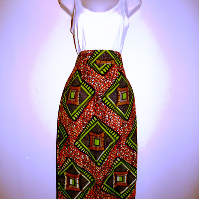 Kiwi-oranges midi pencil skirts - Thumbnail 3