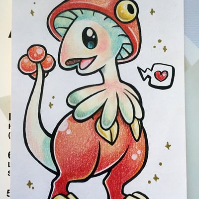4x6" original art pokemon card // shiny breloom