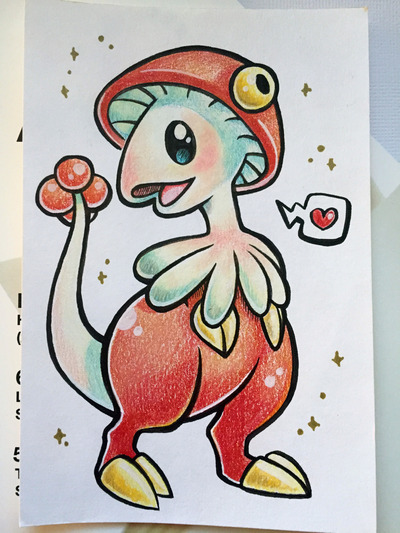 4X6" Original Art Pokemon Card // Shiny Breloom