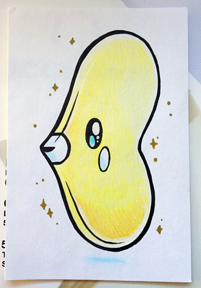 4X6" Original Art Pokemon Card // Shiny Luvdisc