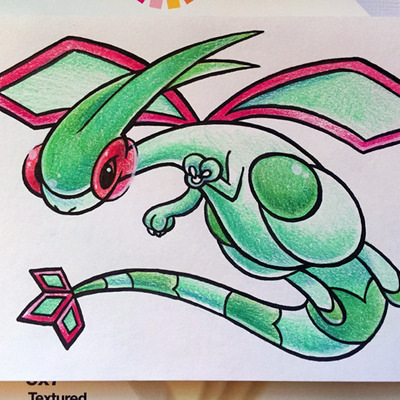 4x6" original art pokemon card // flygon