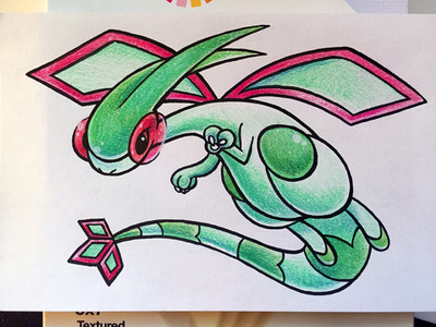 4X6" Original Art Pokemon Card // Flygon