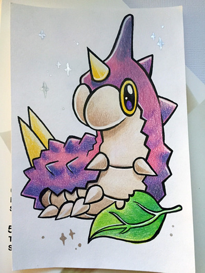 4X6" Original Art Pokemon Card // Shiny Wurmple