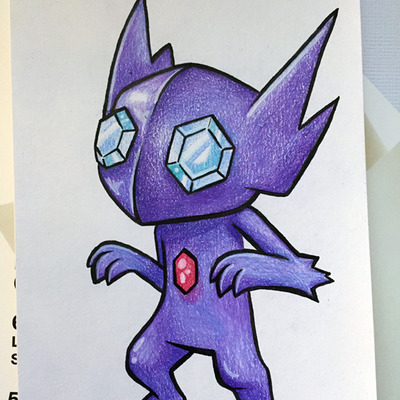 4x6" original art pokemon card // sableye