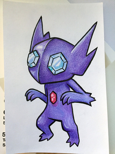 4X6" Original Art Pokemon Card // Sableye