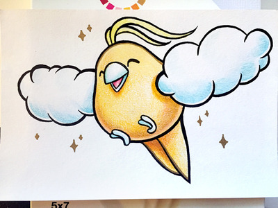 4X6" Original Art Pokemon Card // Shiny Swablu