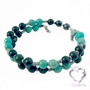 Wrap Bracelet Green Serpentine and Turquoise Magnesite-1