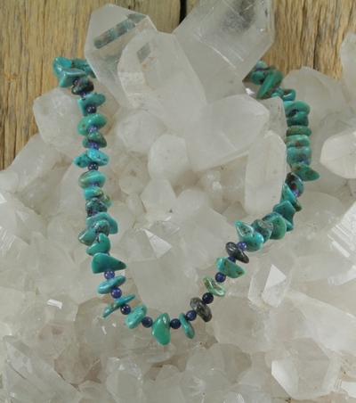 Turquoise Nugget and Sodalite Necklace