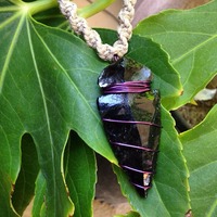 Obsidian Arrowhead Hemp Necklace - Thumbnail 1