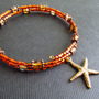 Starfish Memory Wire Bracelet, topaz bracelet, wrap bracelet, beach bracelet, charm bracelet-3