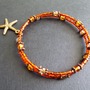 Starfish Memory Wire Bracelet, topaz bracelet, wrap bracelet, beach bracelet, charm bracelet-2