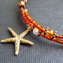 Starfish Memory Wire Bracelet, topaz bracelet, wrap bracelet, beach bracelet, charm bracelet-1
