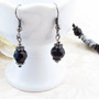Spider Lace Jasper Necklace Set, gemstone necklace, black and grey, monochromatic necklace-2