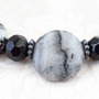 Spider Lace Jasper Necklace Set, gemstone necklace, black and grey, monochromatic necklace-4