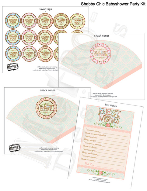 Shabby Chic Baby Shower Party Decorations