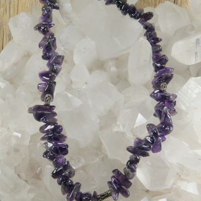 Dark amethyst chip necklace