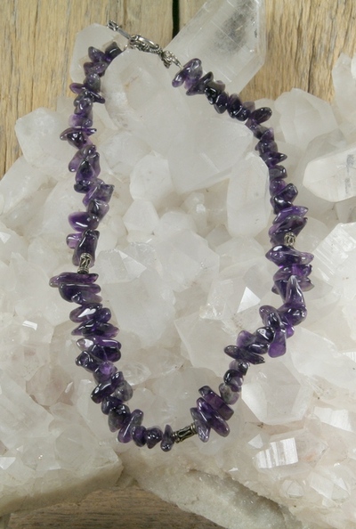 Dark Amethyst Chip Necklace