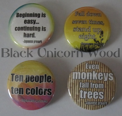 Japanese Proverbs button set