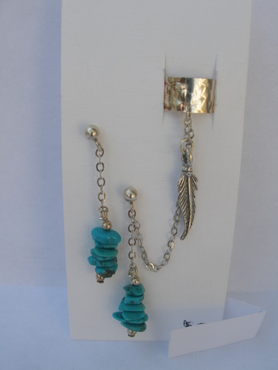 Turquoise/Feather Cuff