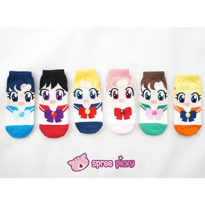 6 colors sailor moon series cotton socks sp151896